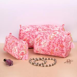 Estuche de Cosméticos de Viaje de Algodón Ecológico de Estilo Vintage Hecho a Mano con Cierre de Cremallera, Resistente al Agua y de Gran Capacidad - Product Image 1