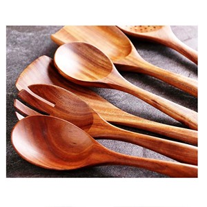 Accesorios de Cocina en Oferta, Juego de Servidores de Ensalada de Acacia, Ecológicos, Aptos para Lavavajillas, Utensilios para Ensalada, Hechos en India - Product Image 3