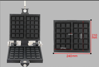 Kitchbox Gaufrier belge professionnel avec revêtement antiadhésif en acier inoxydable 1 gaufre 3 minutes de cuisson (180 degrés)
