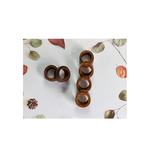 Rond de serviette en bois de restaurant pour le dîner Rond de serviette en forme d'hexagone et pièce de conception unique à vendre - Product Image 4