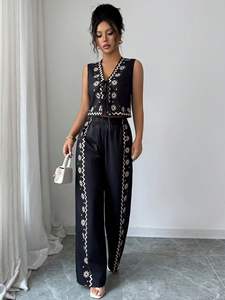 Vestido Midi Informal de Alta Calidad para Mujer 2025, Tejido 100% Algodón, Conjunto de Dos Piezas que Incluye Tops Cortos, Diseño Sólido - Product Image 3