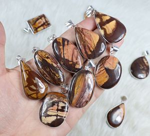 Outback Jasper Gemstone Cabochon Pendant Bezel Set Estilo bohemio para regalos de moda Joyería al por mayor - Product Image 2