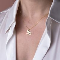 Collier Minimaliste Chrétien en Argent Sterling 925 Plaqué Or 18 carats et Rhodium, Pendentif Mignon Capricorne (Bouc) Délicat