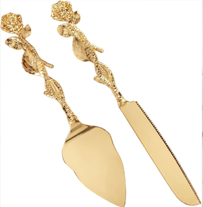 Couteau à manche martelé et ensemble de serveur de gâteau ensemble gravé de gâteau de mariage pour les fêtes d'anniversaire et les événements aux prix de gros de l'Inde - Product Image 4