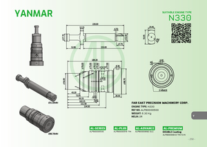 Conjunto de Émbolo y Cilindro para Motor Diésel Marino YANMAR N330 6N330-EN, Repuestos para Barcos FEPM - Product Image 6