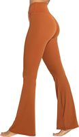 Pantalon de jogging évasé ample et respirant pour femme, taille haute élastique, personnalisable, vente en gros