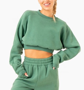 High Quality Women's <b>Winter</b> Knitted Hoodies Letter Print Loose Fit Crop <b>Top</b> Front Customizable - Product Image 5
