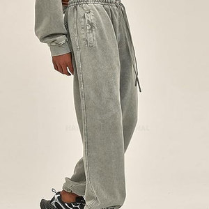Pantalones de chándal informales de lavado ácido para hombre, material duradero transpirable ligero, diseño único, gran oferta, patrón recto - Product Image 4