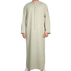 Thobe Tradicional Marroquí de Talla Grande con Capucha Negra para Hombre, Jellaba de Manga Larga, Ropa Musulmana - Product Image 1