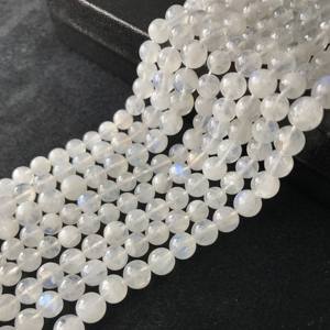 Perles de pierre de lune arc-en-ciel naturelle à 100 % certifiées IGI, qualité AA, lisses, 6-7 mm, effet feu bleu, multi-feu, Vivaaz Gems Jaipur - Product Image 6