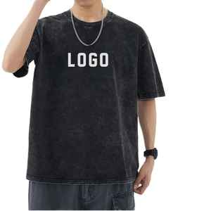 Nueva camiseta recortada para hombre, camiseta de calle de algodón en blanco con logotipo de impresión personalizado de gran tamaño y peso pesado - Product Image 6