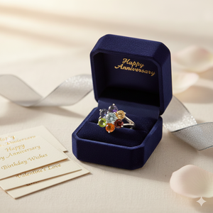 Anillo de Plata de Ley 925 con 7 Piedras Preciosas de Chakra, Chapado en Plata, Joyería Espiritual - Product Image 3