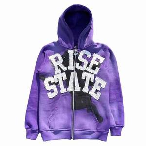 เสื้อฮู้ดผู้ชายโอเวอร์ไซซ์ฟอกสีกรดฝรั่งเศสเทอร์รี่มีฮู้ดโอเวอร์ไซส์ออกแบบโลโก้ได้ตามต้องการผ้าฝ้ายผสมสีพื้นสำหรับฤดูหนาว - Product Image 2