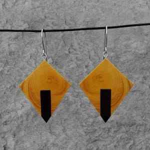 Boucles d'oreilles géométriques en rotin de noix de coco faites à la main pour femmes bijoux multicouches - Product Image 2