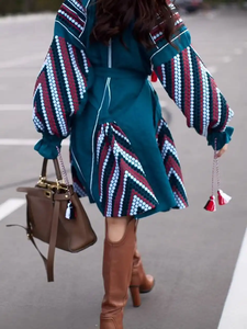 Nuevo Vestido Largo Maxi de Verano para Mujer, con Bordado Ucraniano y Volantes Decorativos, Color Sólido, Ideal para Fiestas en la Playa, Vacaciones y Otoño - Product Image 4