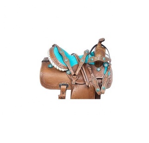 Selle usinée de course de baril occidental fait à la main Collier de poitrine de bride d'équitation avec selle usinée à la main - Product Image 3