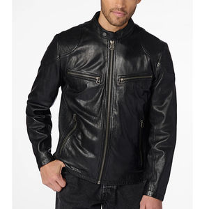 Meilleur prix Veste en cuir pour homme sur mesure avec logo sur le devant Manches longues Séchage rapide et respirant Service OEM Veste en cuir pour homme - Product Image 2