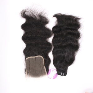 Doble dibujado más alta calidad humano virgen Remy pelo cutícula intacta fábrica cierre personalizado - Product Image 3