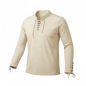 เสื้อคอตตอนแบบมีปกและแขนเสื้อ-ผ้าคอตตอนจีออฟฟฟรีย์ปักลายแบบดั้งเดิมเสื้อผ้าสไตล์สก็อตสุดสบาย - Product Image 4