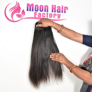 ผมต่ออินเดียสีดำคุณภาพสูงแบบเส้นตรง เงางาม แบบ Remy  แบบ Double Kinky Texture  มีจำหน่ายแล้ว - Product Image 2