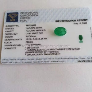 Piedra preciosa verde de corte ovalado Esmeralda Natural Certificada IGI - Product Image 1