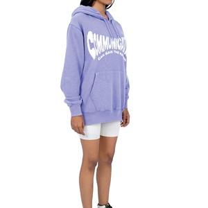 Sudadera con capucha gráfica morada de moda para mujer con estampado de comunicación audaz Unisex Cozy Pullover Casual Streetwear Sudadera con capucha - Product Image 2