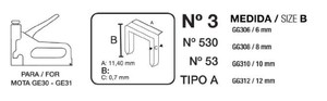 Punti metallici numero 3, 8 mm x 1000 unità (Mota GG308) - Product Image 2