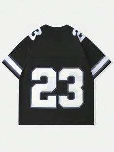 Wholesale Retro American Football Fan Jersey custom Oversized Streetwear Mesh T-Shirt with your logo - Product Image 5
