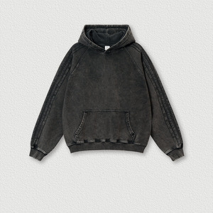 100% algodón lavado ácido estilo callejero Vintage hombres Sudadera con capucha secado rápido estilo de invierno con logotipo personalizado tamaño personalizado Color sólido Sudadera con capucha - Product Image 2