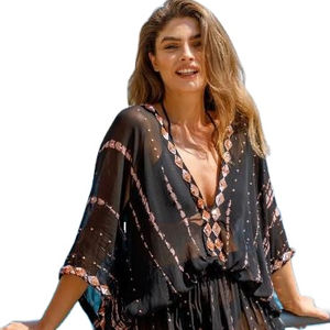 Empate tinte Casual manga corta suelta mujeres equipado Mini longitud corta Casual de mujer Casual vestidos - Product Image 1