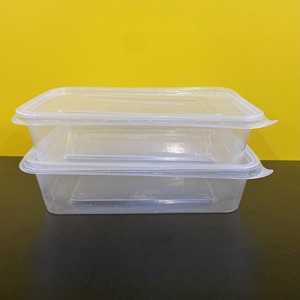 Logo personnalisé Usine 550/650/750ml Rectangle Forme Boîte Avec Couvercle Transparent Personnalisé Alimentaire Récipient En Plastique Vente Chaude - Product Image 4