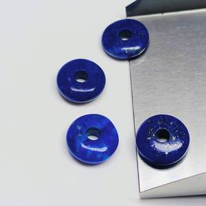 Cuentas Sueltas de Piedras Preciosas de Lapislázuli Talladas a Mano en Forma de Donut de 12 mm para Joyería - Product Image 4