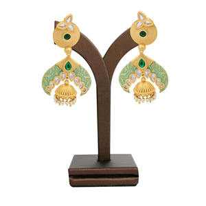 Pendientes elegantes chapados en mate AD, Pendientes colgantes AD antiguos, fabricante de joyería de moda personalizada, Pendientes chapados en mate AD elegantes - Product Image 2