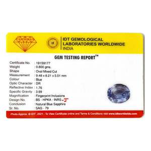 พลอยแซฟไฟร์สีน้ำเงินทรงเหลี่ยม (10 มม. ผ่านการอบความร้อน) - Product Image 4