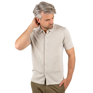 Design personnalisé de tricots à boutons de couleur unie polos tricotés pour hommes polos - Product Image 1