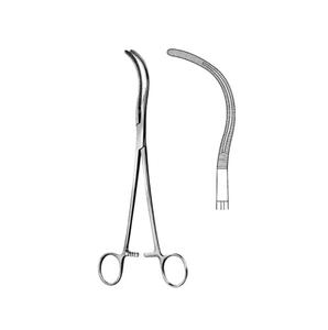 Pinza de Pedículo Renal Mayo Guyon de 23.5 cm, Acero Inoxidable Alemán, Instrumento Curvo Manual, Base Quirúrgica para su Uso - Product Image 1