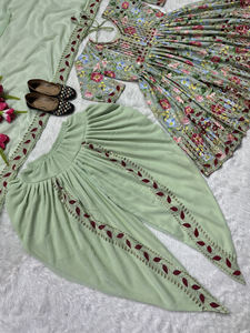 Venta caliente nuevo diseñador indio y pakistaní étnico Salwar Kameez con trabajo manual parte superior inferior y Dupatta incluido en el precio - Product Image 4