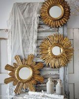 Miroir mural décoratif de luxe européen, sculpté, en forme de cœur sacré, style ex-voto