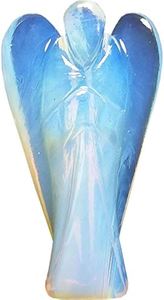 Vente en gros de Figurines d'anges en cristal opalite sculptées à la main de 2 pouces Anges en pierre semi-précieuse pour l'artisanat Reiki AGATE - Product Image 3