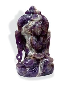 Estatua de Buda amatista Regalo único Ídolo de amatista natural Piedra semipreciosa Artesanía Amatista Cristal Figura de Buda - Product Image 2