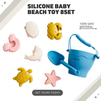 Ensemble de jouets de plage éducatifs en silicone, best-seller, pour enfants de 2 à 4 ans et de 5 à 7 ans, unisexe, avec logo personnalisable