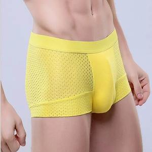 Bóxer de seda de malla de marca para hombre, ropa interior de cuatro esquinas, venta al por mayor, nueva ropa interior 2016, ropa interior de algodón para hombre - Product Image 5