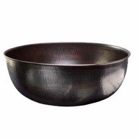 Bol de pédicure rond en cuivre Cuvette de massage en cuivre antique personnalisée OEM Bols de spa Bain de pieds Baignoire facile à transporter