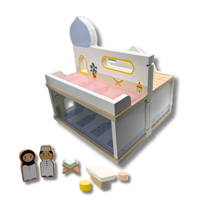 Juego de mezquita para niños Juguete educativo islámico de madera Masjid Playhouse - Product Image 4
