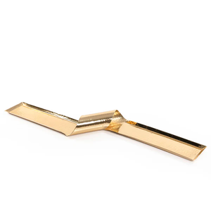 <b>Twisted</b> Design Best Quality Hammered Aluminium Metal Tray with Gold Finish for Catering in Home Hotels Restaurants Hot Sale - Product Image 1