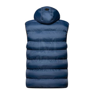 Meilleure vente directe d'usine manteau d'hiver de haute qualité respirant bouffant Gilet Logo personnalisé doux Polyester tissu fermeture éclair hommes - Product Image 2