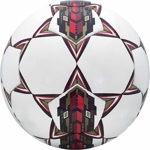 Ballon de football écologique durable cousu à la machine à motif multicolore blanc personnalisé Match d'entraînement en cuir PU taille 5 professionnel - Product Image 5