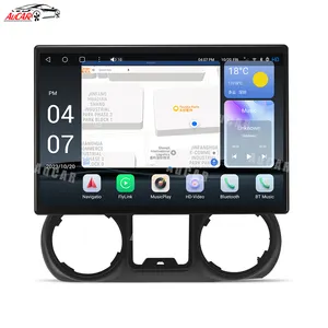 AuCAR 15 "안드로이드 13 터치 스크린 자동차 스테레오 비디오 GPS 네비게이션 지프 랭글러 2011-2017 용 멀티미디어 DVD 플레이어 자동차 라디오