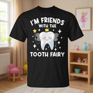 Camiseta Promocional para Ortodoncistas 'Soy Amiga de la Hada de los Dientes' para Clínicas y Consultorios de Ortodoncia - Product Image 2