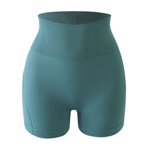 High-Waisted Seamless Peach Butt <b>Shorts</b> for <b>Women</b> Sexy Running Sports Leggings Wrinkly Effect Training Fitness Yoga Solid - Product Image 1